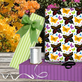 13誕生日バターリーズハンドレタリング ラッピングペーパーシート