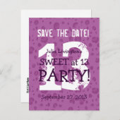 13誕生日パーティーV03B1で甘い日付を保存 案内ポストカード (正面/裏面)