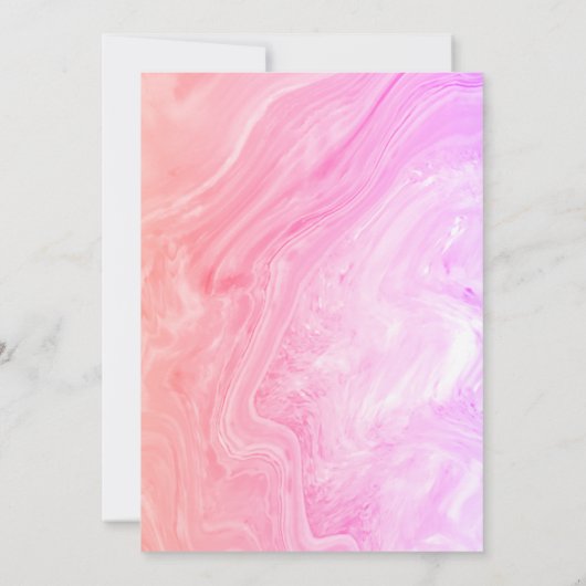 13誕生日ピンクアート抽象芸術カスタム年齢ガーリー 招待状 (裏面)