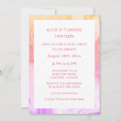 13誕生日ピンクアート抽象芸術カスタム年齢ガーリー 招待状 (正面)