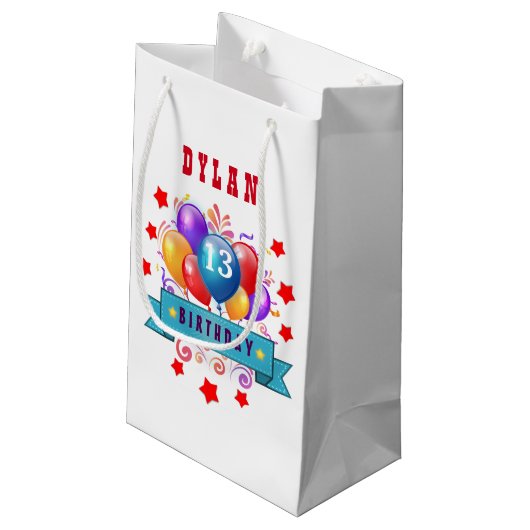 13誕生日フェスティバル風船と赤星102Z スモールペーパーバッグ (裏面アングル)