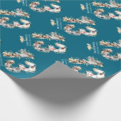 13誕生日フォトティール(緑がかった色)コラージュ黄花 ラッピングペーパー (角)