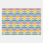 13誕生日レインボーストライプケーキ ラッピングペーパーシート (正面3)