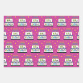 13誕生日レインボーストライプズケーキラッピング紙 ラッピングペーパーシート (正面3)