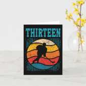 13誕生日レトロアイスホッケー13歳ボーイギ カード (黄色い花)