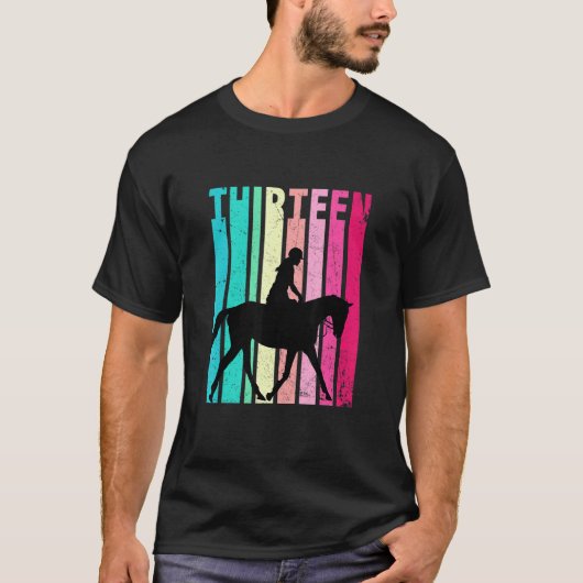 13誕生日レトロ乗馬13歳 Tシャツ (正面)