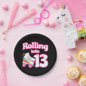 13誕生日ローラースケートで滑る13歳スケート ペーパープレート (パーティー)