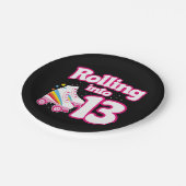 13誕生日ローラースケートで滑る13歳スケート ペーパープレート (アングル)