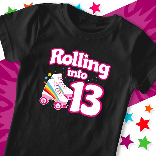 13誕生日ローラースケートで滑る13歳スケート Tシャツ