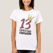 13誕生日公式10代の若者ガール10代のクラウン Tシャツ (正面)
