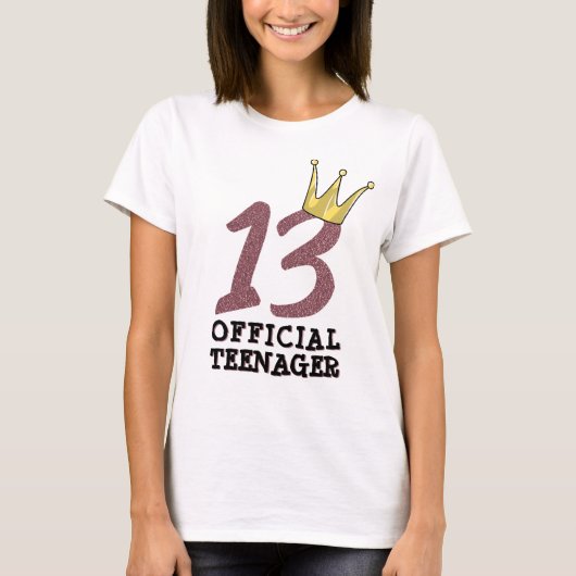 13誕生日公式10代の若者ガール10代のクラウン Tシャツ (正面)