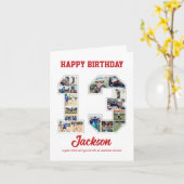 13誕生日周年記念Number 13 Photo Collage カード (黄色い花)