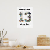 13誕生日周年記念Number 13 Photo Collage ポスター (キッチン)