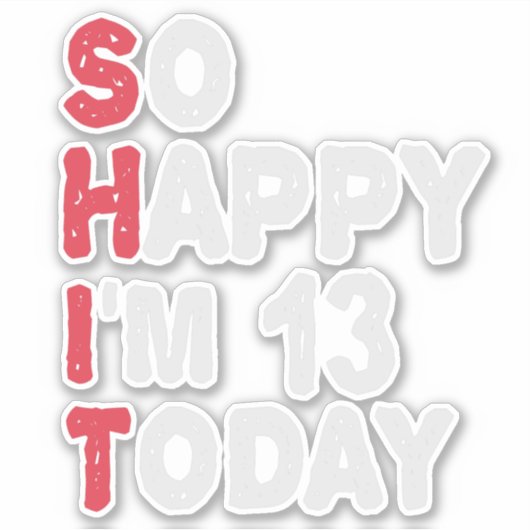 13誕生日嬉しい今日のギフト13 おもしろい シール (正面)