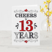 13誕生日応援の赤い白の黒のパターン カード (黄色い花)