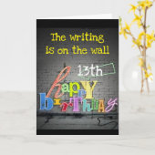 **13誕生日書ON THE WALL」カード カード (黄色い花)