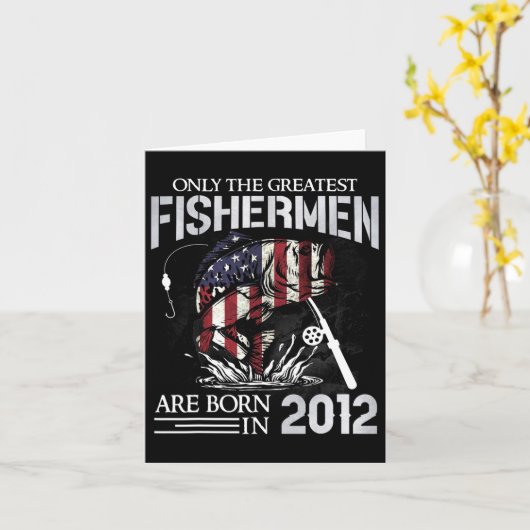 13誕生日漁師宇佐国旗13歳フィッシュ カード (黄色い花)