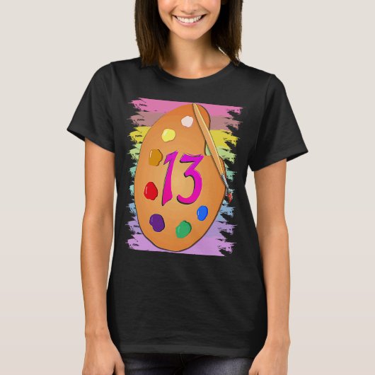 13誕生日絵画の13歳の女の子の子 Tシャツ (正面)