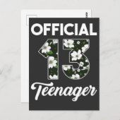 13誕生日2008フラワーオフィシャル10代の若者 ポストカード (正面/裏面)