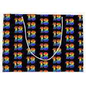 13誕生日:おもしろいレインボーイベント第13パターン ラージペーパーバッグ (裏面)