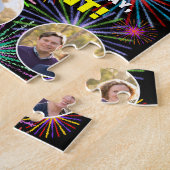 13誕生日:おもしろいレインボー#,名前をカスタムする+写真 ジグソーパズル (側面)