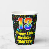 13誕生日:おもしろい音楽ノートPattern, Rainbow 13 紙コップ (裏面)