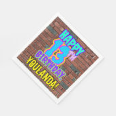 13誕生日~おもしろい、アーバングラフィティインスパイアルック スタンダードランチョンナプキン (角)