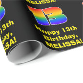 13誕生日:おもしろい、カラフルレインボーインスパイア# 13 ラッピングペーパー (ロールコーナー)