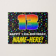 13誕生日:おもしろい、カラフル星野パターン