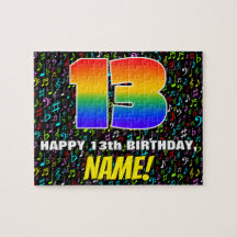 13誕生日:おもしろい、カラフル音楽シンボル、「13」
