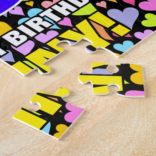 13誕生日:おもしろい、愛するハートシェイプ+「13」 ジグソーパズル (側面)