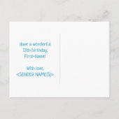 13誕生日:はっきりした,おもしろい,シンプル虹, 13 ポストカード (裏面)