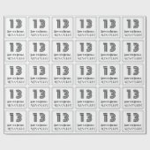 13誕生日:アールデコインスパイアスタイル「13」 +名前 ラッピングペーパー (フラット)