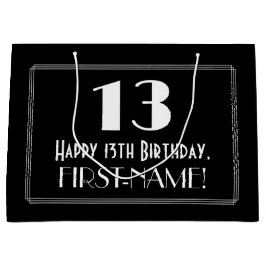 13誕生日:アールデコ刺激を受けたスタイル"13"，名前 ラージペーパーバッグ
