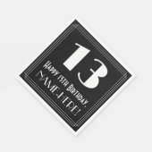 13誕生日~アールデコ見るインスパイア"13",名前 スタンダードランチョンナプキン (角)