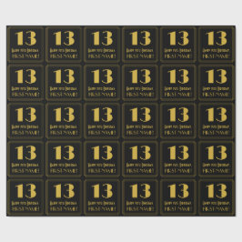 13誕生日～アールデコ見るインスパイア"13"，名前 ラッピングペーパー