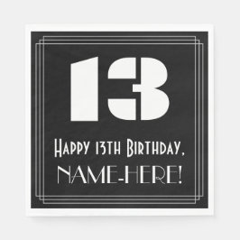 13誕生日:インスパイアアールデコ検索"13" +名前 スタンダードランチョンナプキン