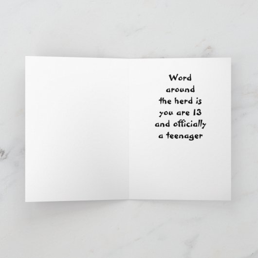 **13誕生日**コメディックホース カード (内部)