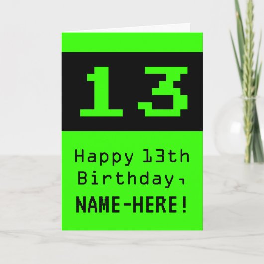 13誕生日:ネディ/オタク系のスタイル「13」と名前 カード (正面)