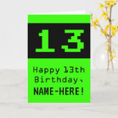 13誕生日:ネディ/オタク系のスタイル「13」と名前 カード (黄色い花)