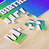 13誕生日— 数々の – 色のレインボーパターン「13」 ジグソーパズル (側面)