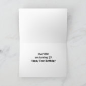 **13誕生日**新10代の若者 カード (内部)