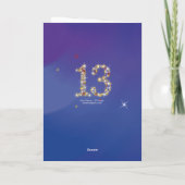 13誕生日 – 第13期星 – 青 – 年齢13 カード (裏面)
