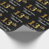13誕生日：豪華エレガントなフェイク金ゴールドルック# ラッピングペーパー (角)