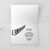 13誕生日 – 黒の抽象芸術と色番号 カード (内部)