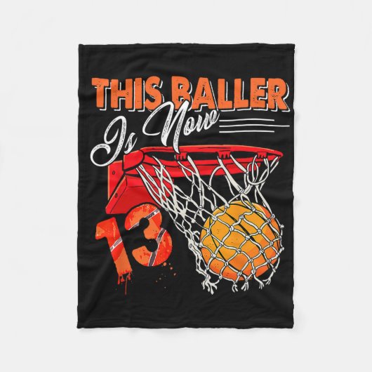 13誕生日Bysketbyllおもしろい13歳の子供 フリースブランケット (正面)