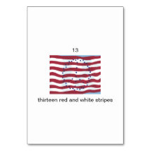 13赤と白ストライプ人がフラッシュカードを番号