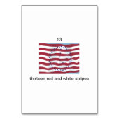 13赤と白ストライプ人がフラッシュカードを番号 テーブルナンバー (裏面)