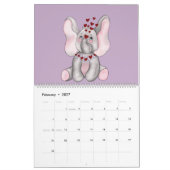 13頭の象および1頭のキリン カレンダー (2月 2027)