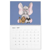 13頭の象および1頭のキリン カレンダー (3月 2027)